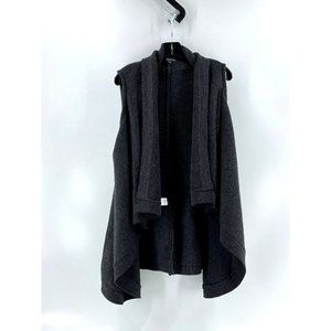 Adrianna Papell Women's Open Front Sleeveless Knit Cape Open Cardigan Size Large